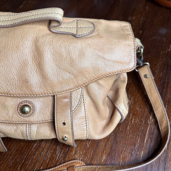 Paul & Joe Sister Tan Leather Y2K Hobo Bag With Adjustable Strap & Multiple Comp - Picture 12 of 16